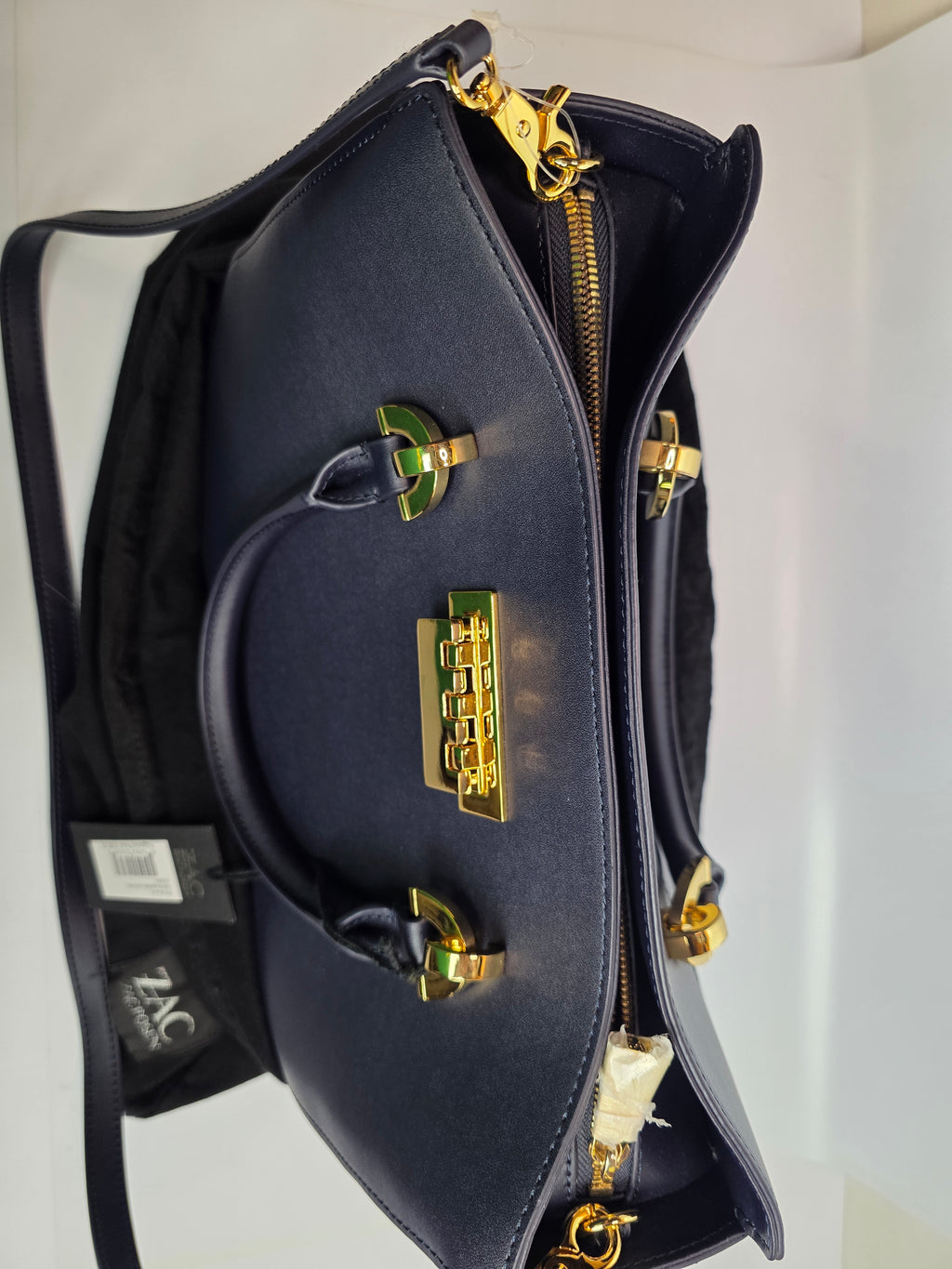 ZAC Zac Posen Leather Satchel Bag EARTHA BARREL SATCHEL OCEAN